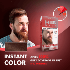 HIS ONLY - Best Instant Mustache & Beard Color (Light Brown)