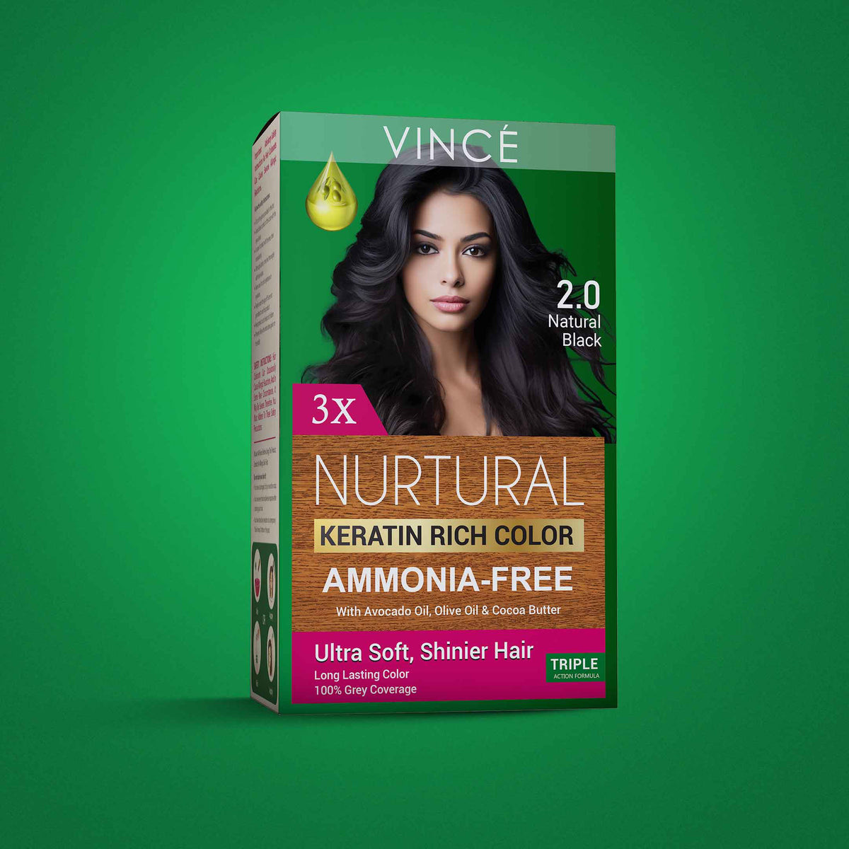 Nurtural Women Hair Color Natural Black 2.0 in Pakistan by VINCE