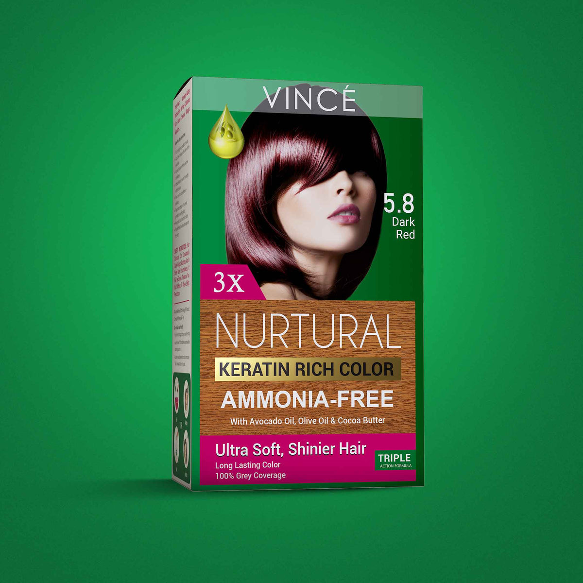 Nurtural Women Hair Color Dark Red 5.8 in Pakistan by VINCE
