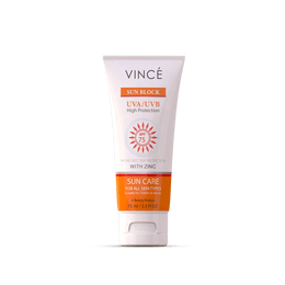 UVA & UVB Sunblock SPF 75 for skin protection against sun damage - Vince Care - Sunscreen