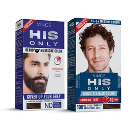 Beard and Hair Color Pack - Medium Brown
