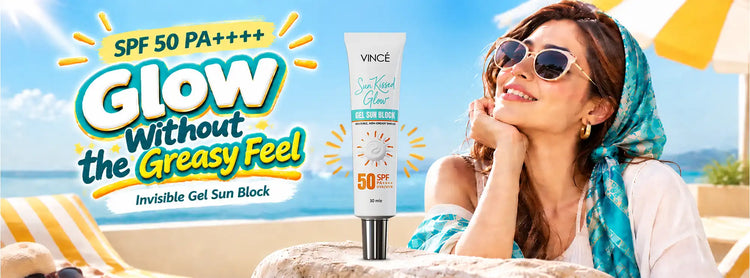 Best Gel Sunblock SPF 50 PA++++ in Pakistan by VINCE
