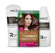 Creamy Coffee Women Hair Color + Intense Keratin Shampoo and Mask