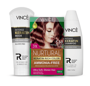 Mahognay Light Brown Women Hair Color + Intense Keratin Shampoo and Mask