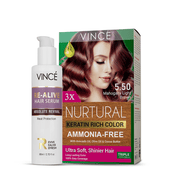 Mahognay Light Brown Women Hair Color + Re-Alive Hair Serum