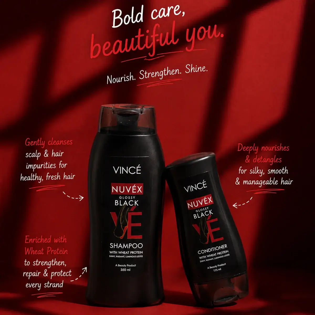 VINCE NUVEX Glossy Black Shampoo and Conditioner