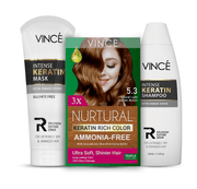 Natural Light Golden Brown Women Hair Color + Intense Keratin Shampoo and Mask