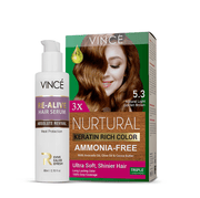 Natural Light Golden Brown Women Hair Color + Re-Alive Hair Serum