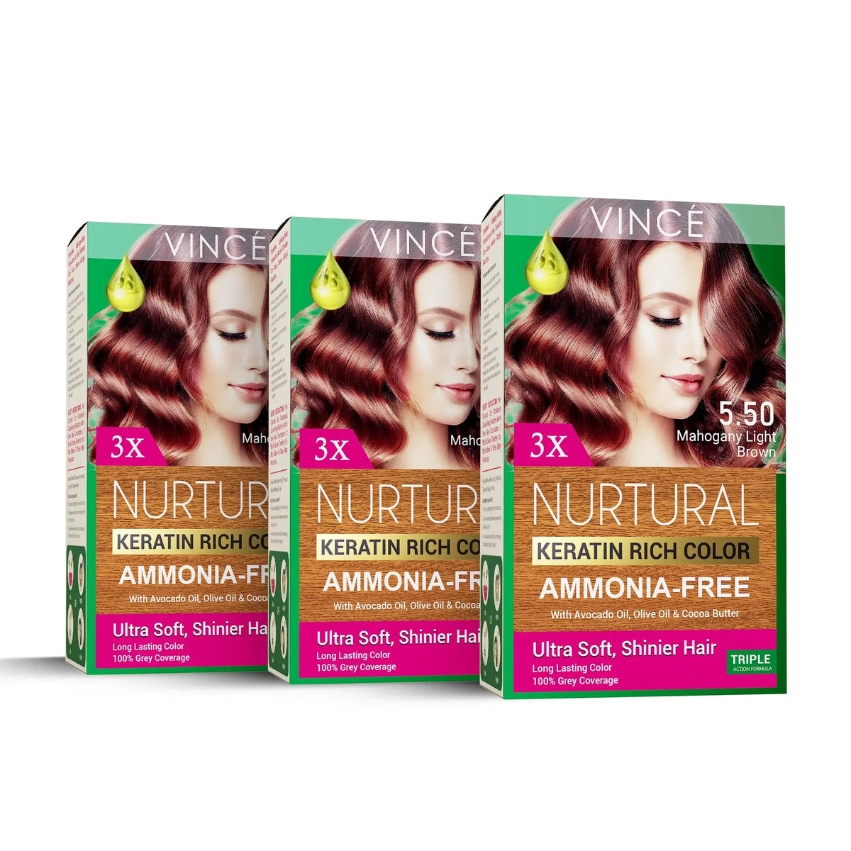 Triple Pack - Mahognay Light Brown