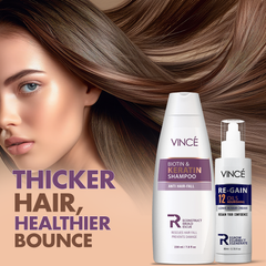 VINCE Re-Gain Cream and Biotin Keratin Shampoo