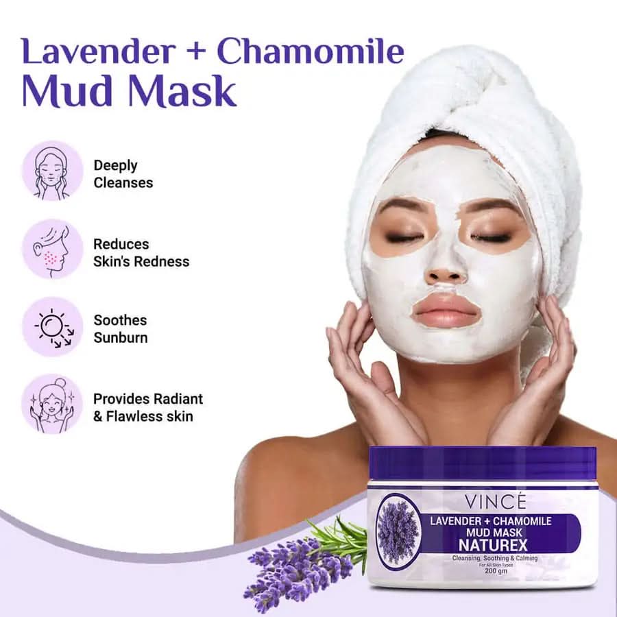Lavender + Chamomile Mud Mask protect skin from free radicals damage