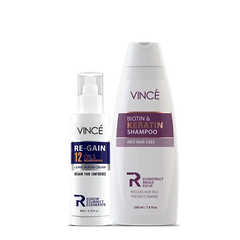 Biotin Keratin Shampoo & Regain Leave-In Hair Cream | Vince Care